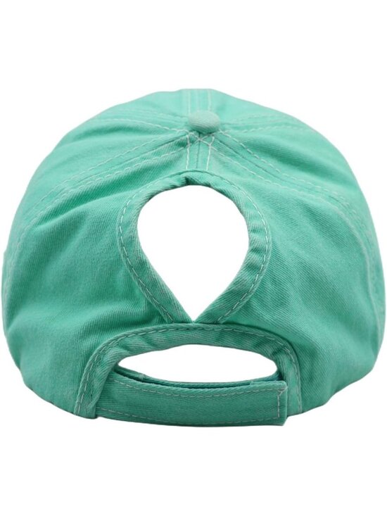 〽️Women\'s Turquoise High Ponytail Baseball Cap Trucker Bad Hair Day Adjustable main image 4